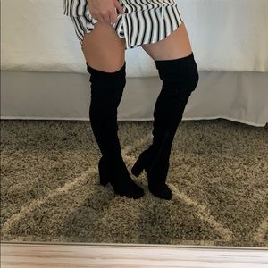 Black Carlos Santana over the knee boots